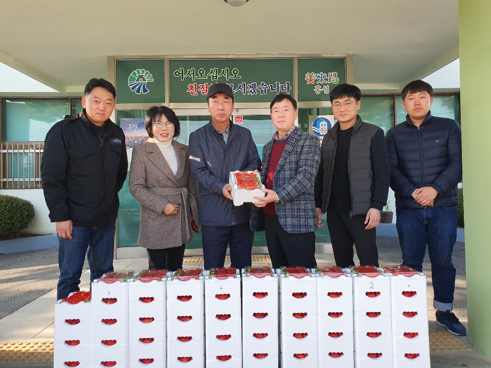 홍성군 딸기연구회, 독거노인 위해 딸기 50박스 기부 이미지