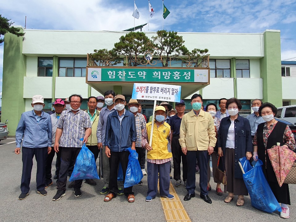 홍북읍 노인자원봉사 클럽, 자연정화 캠페인 활동 이미지